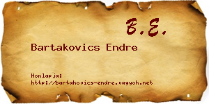 Bartakovics Endre névjegykártya