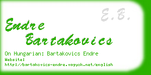 endre bartakovics business card